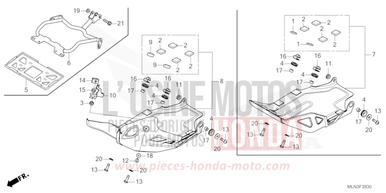 SKID PLATE de Africa Twin Méca MAT BALLISTIC BLACK METALLIC (NHA86) de 2024